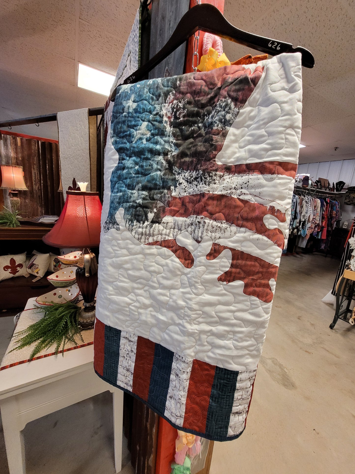 Louisiana Patriotic Quilted Throw