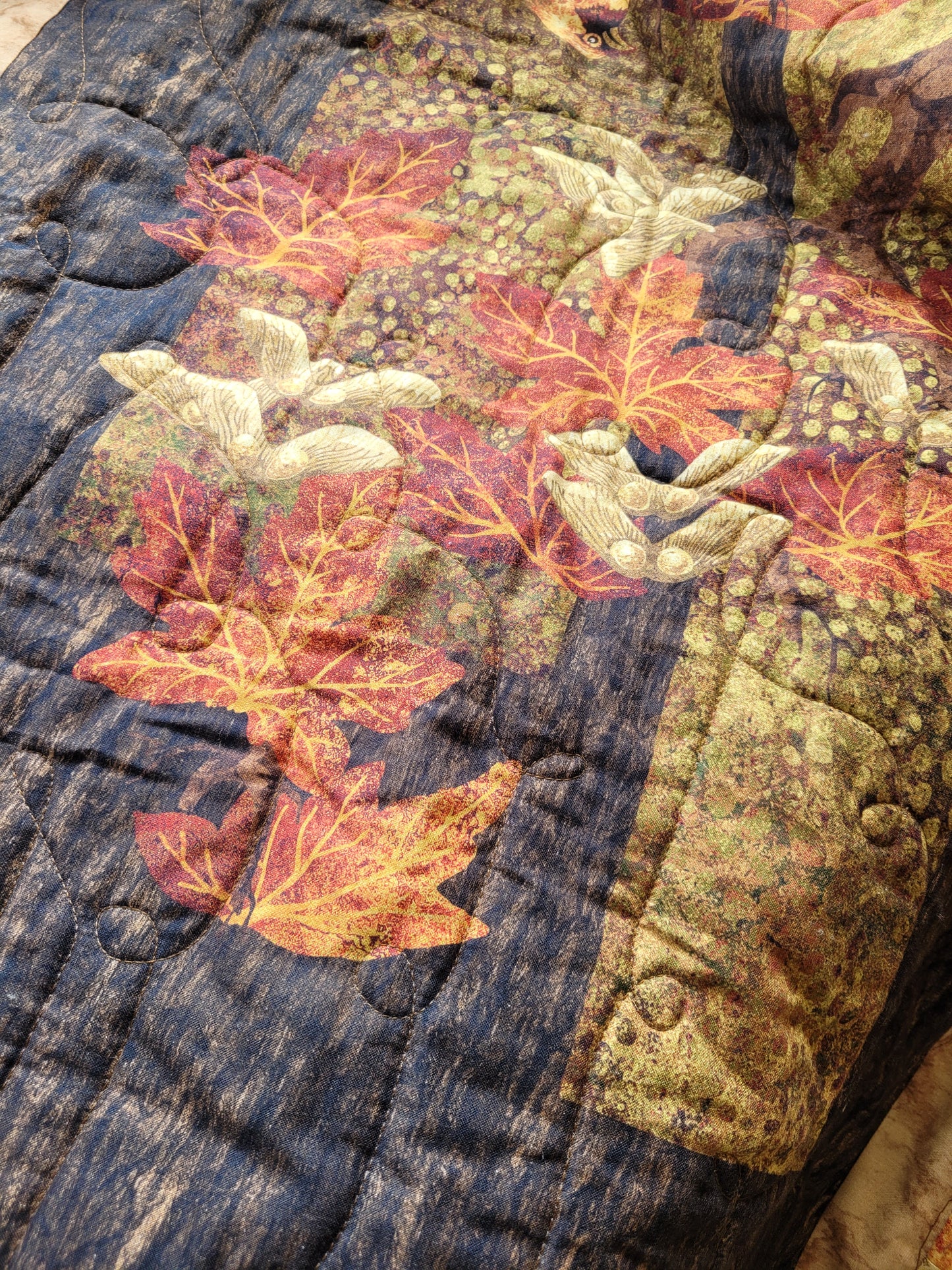 Fall Themed Quilted Sofa Throw