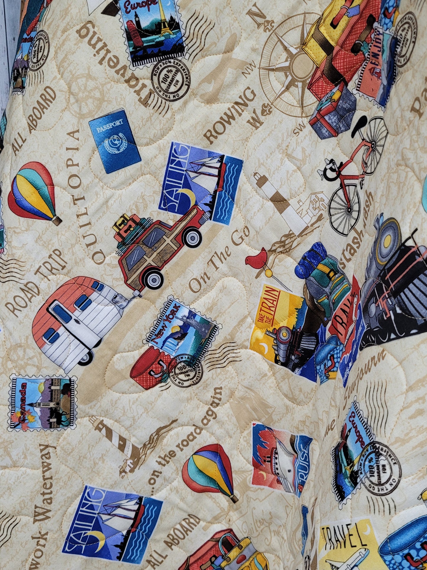 Handmade Travel Theme Children's Quilt