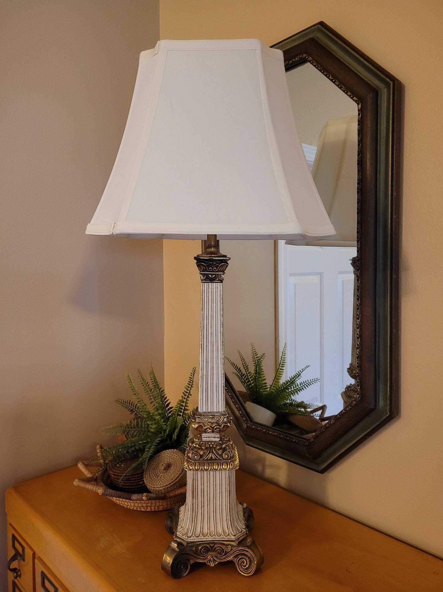 Vintage Brass Pillar Lamp
