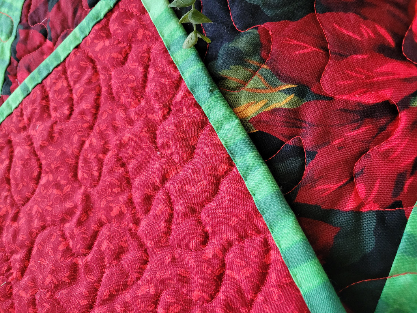 Handmade Poinsettia Table Runner
