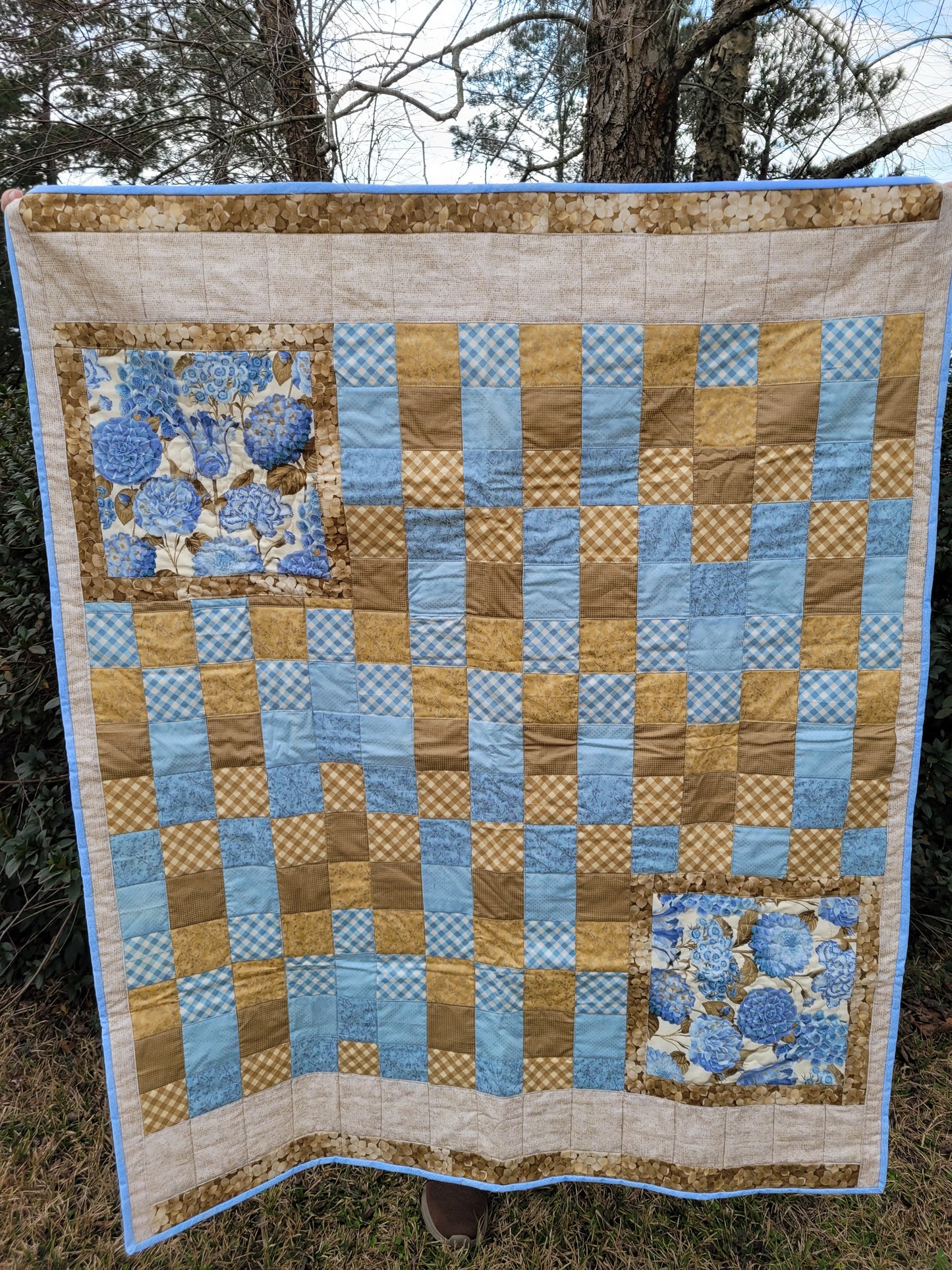Handmade Hydrangea Baby Quilt