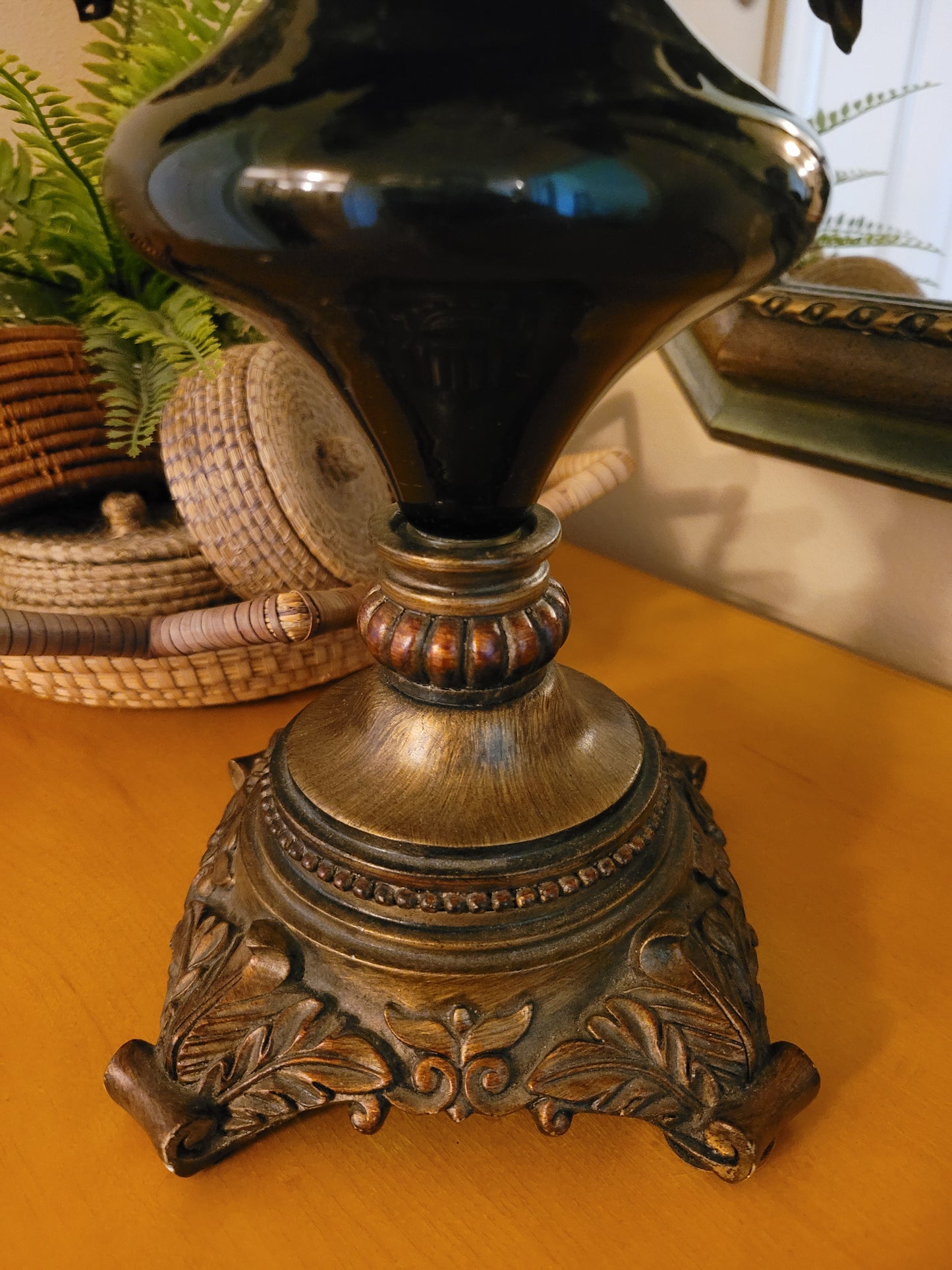 Vintage Candlestick Lamp with glass details