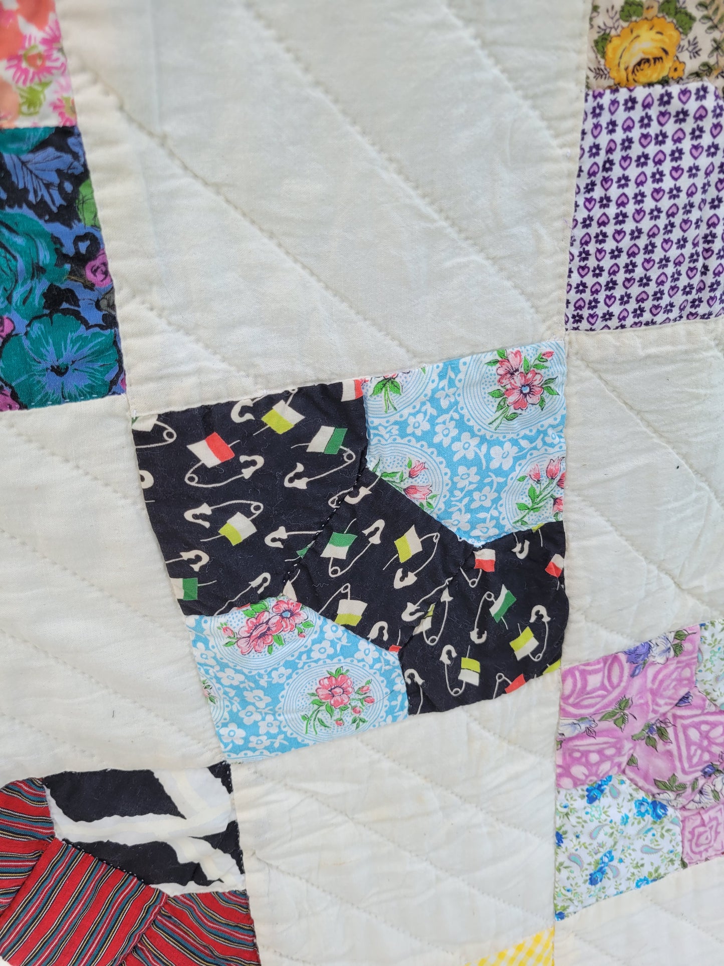 Hand-Quilted Antique Bowtie Quilt