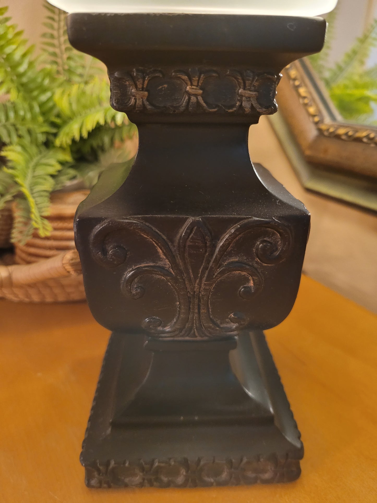 Vintage Inverted Glass Shade Lamp