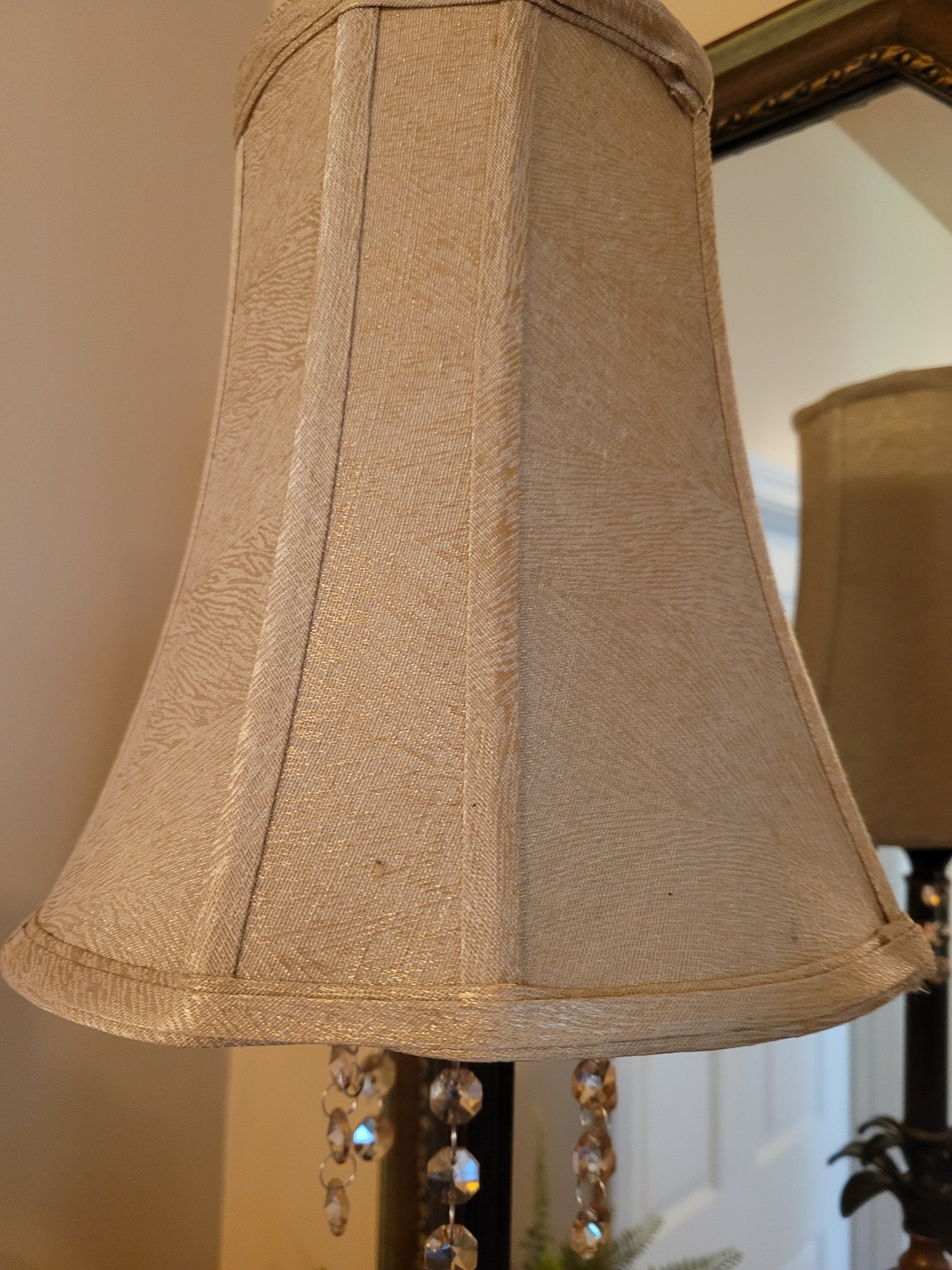 Vintage Candlestick Lamp with Glass Details