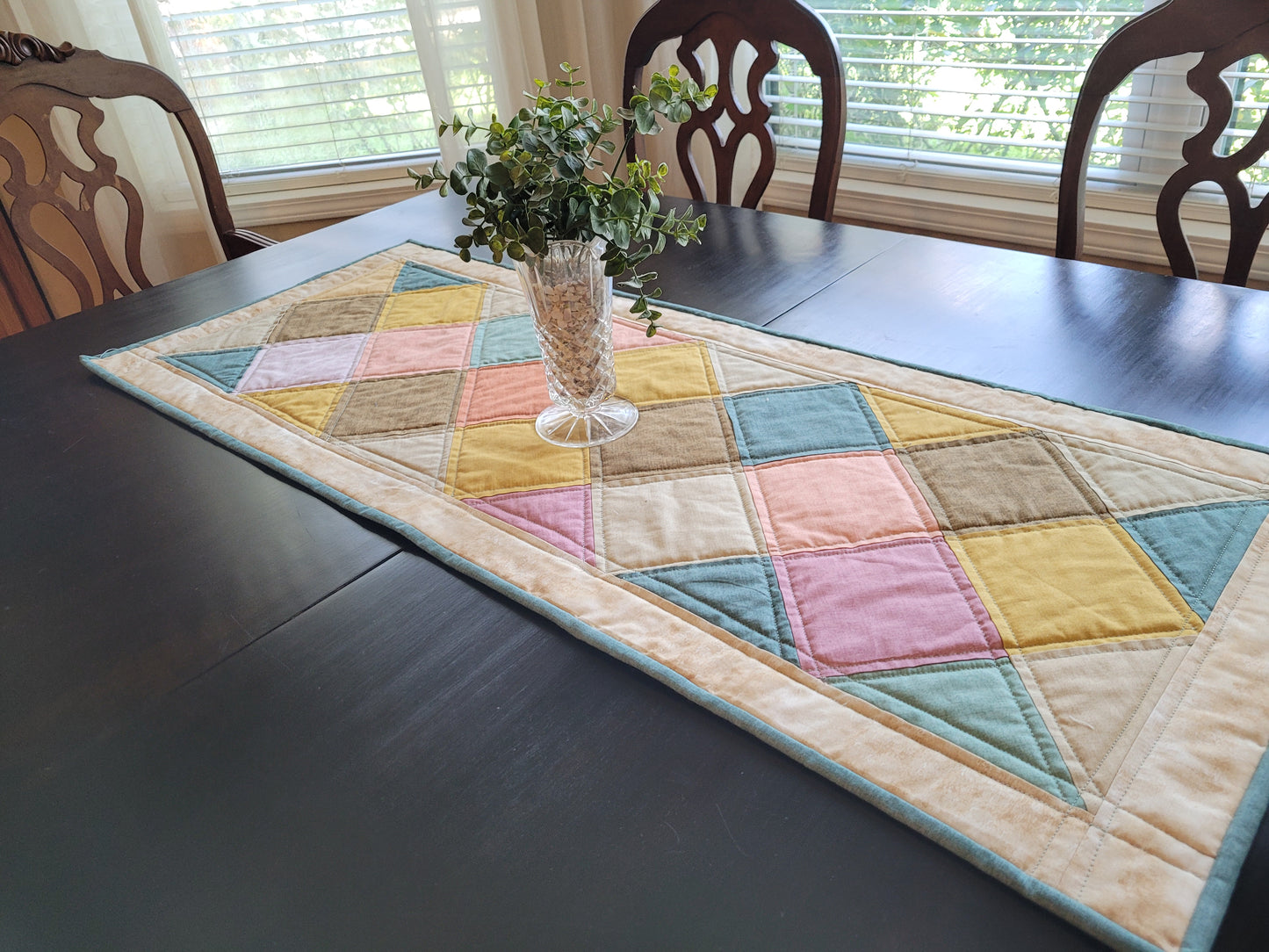 Handmade Modern Pastels Table Runner