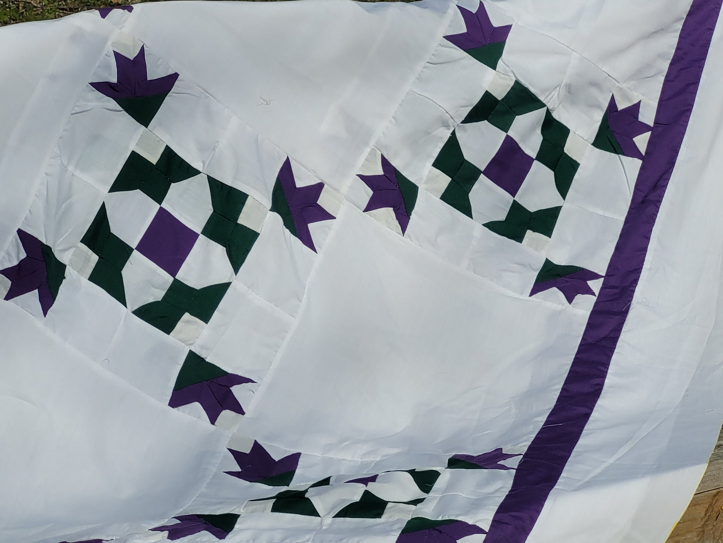 Vintage Purple Tulip Quilt Top