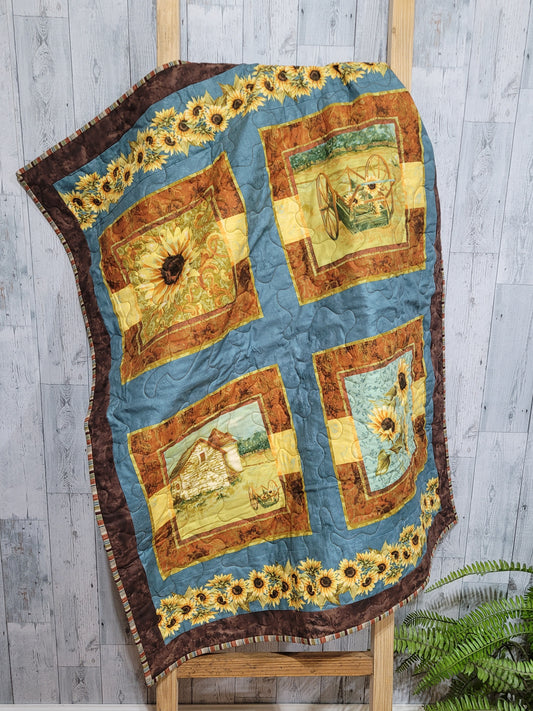 Sunflower Sampler Quilted Sofa Throw