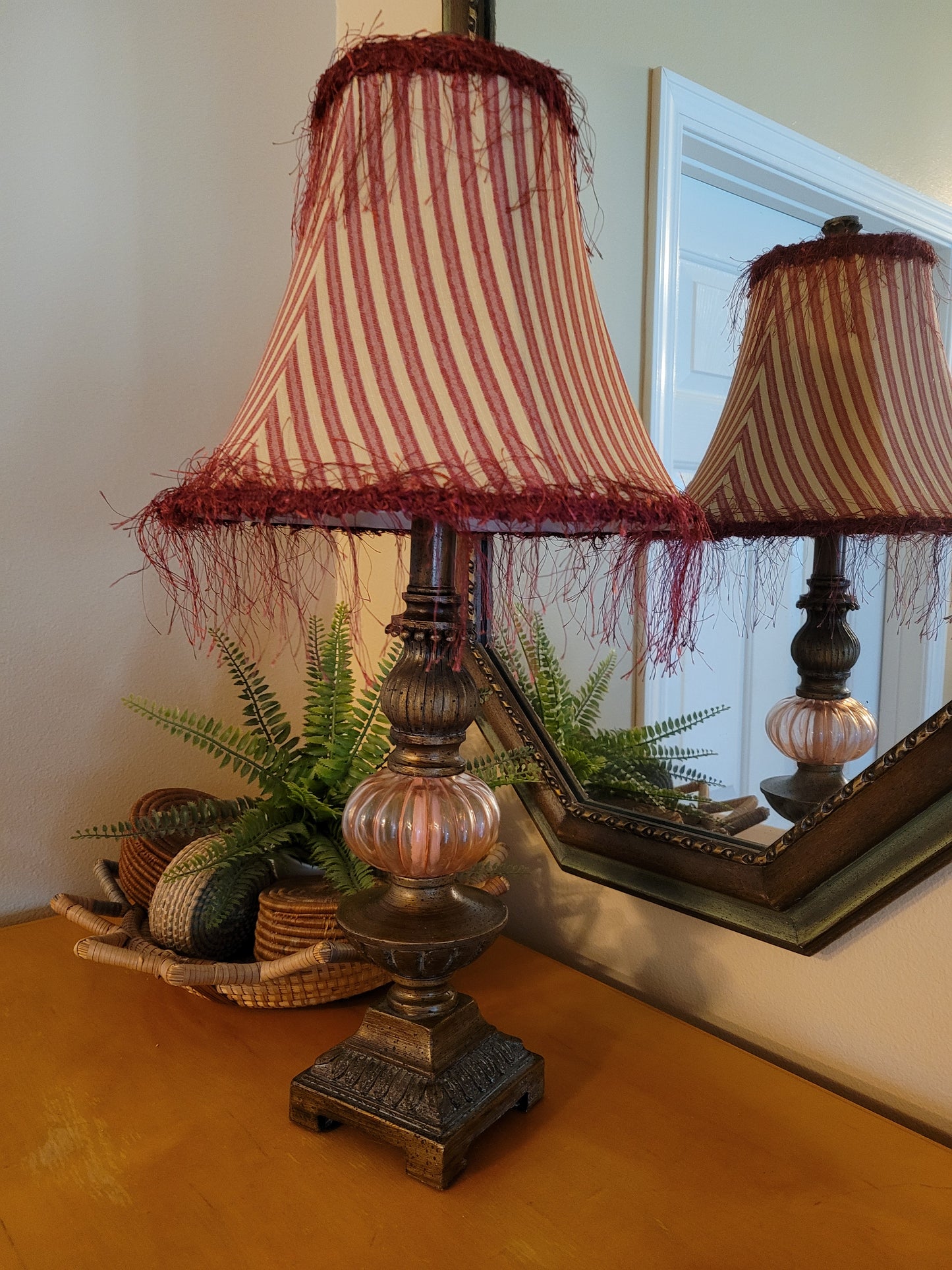 Vintage Lamp with Glass Orb Accent