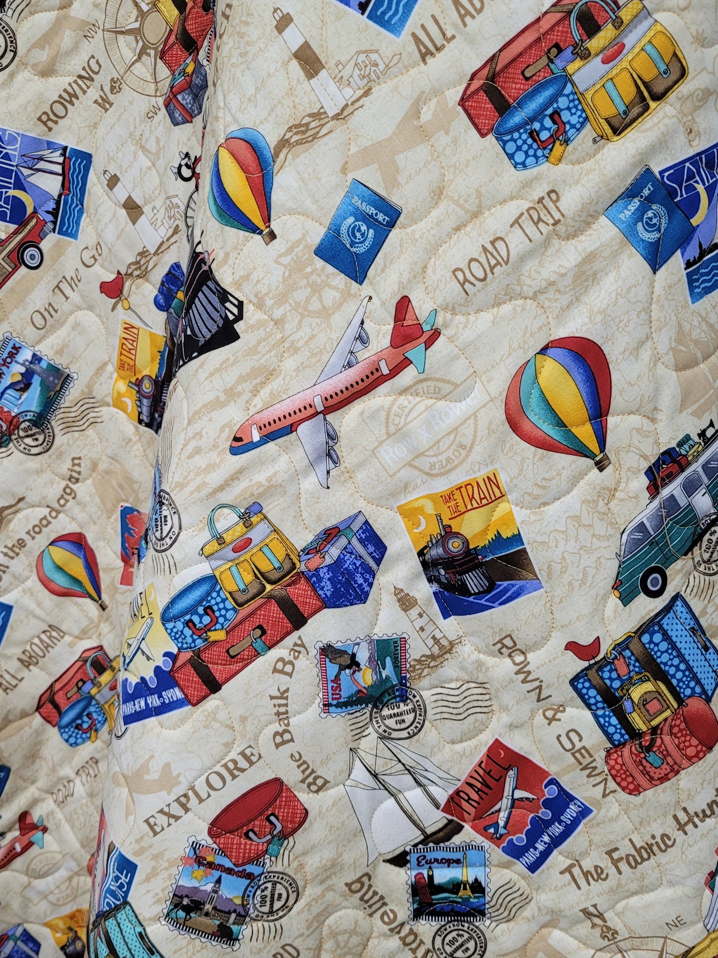 Handmade Travel Theme Children's Quilt