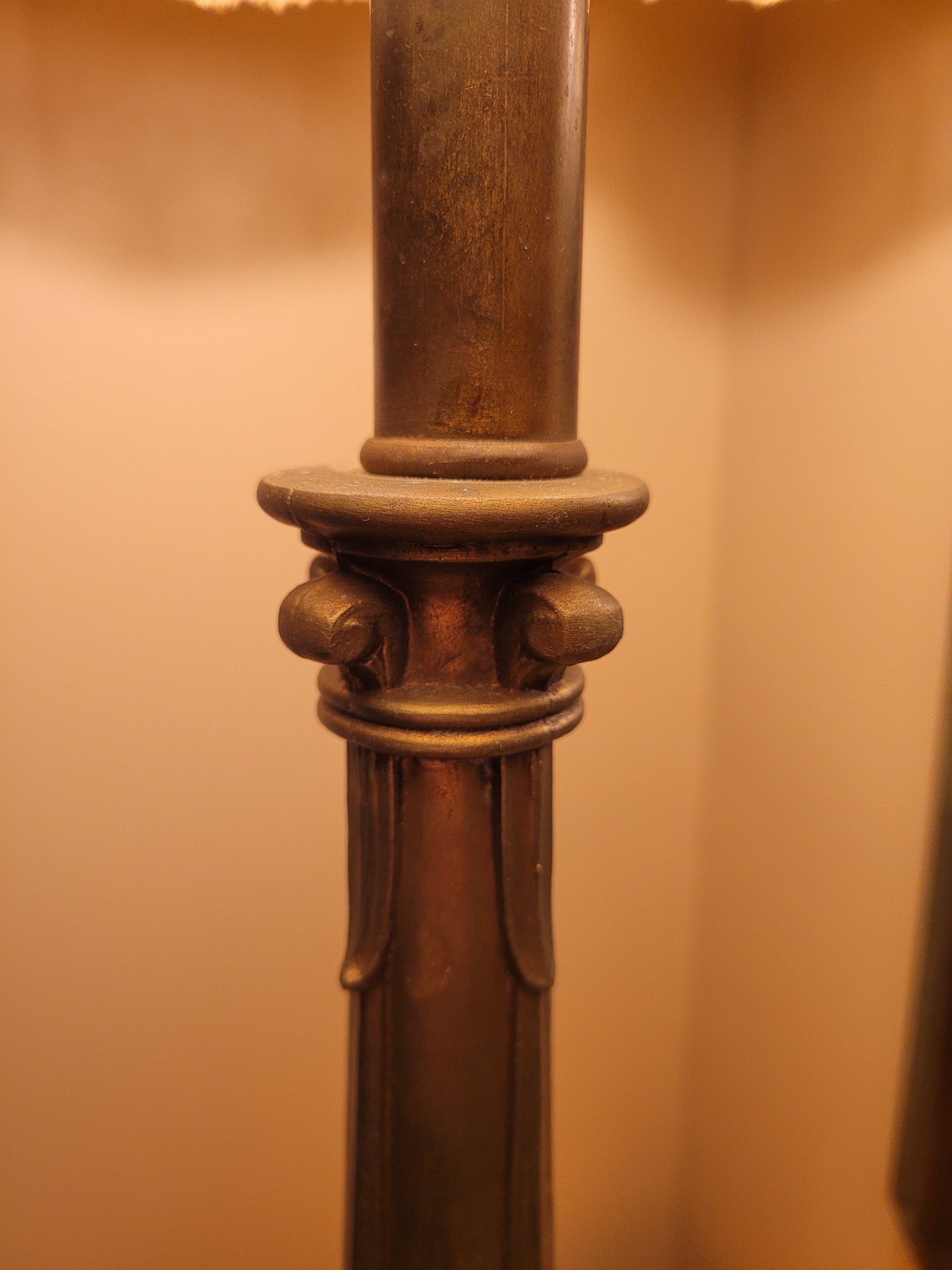 Vintage Glass and Brass Console Lamp