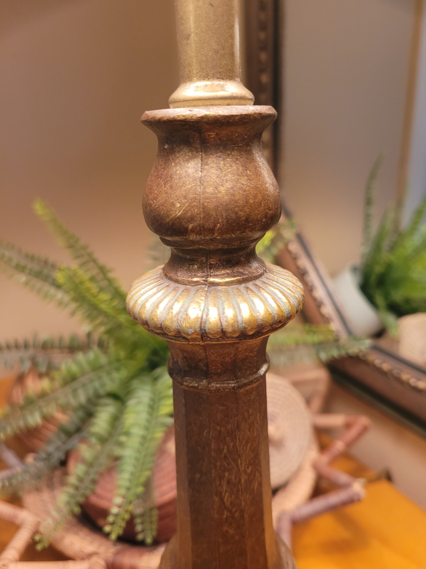 Vintage Brass Pillar Lamp