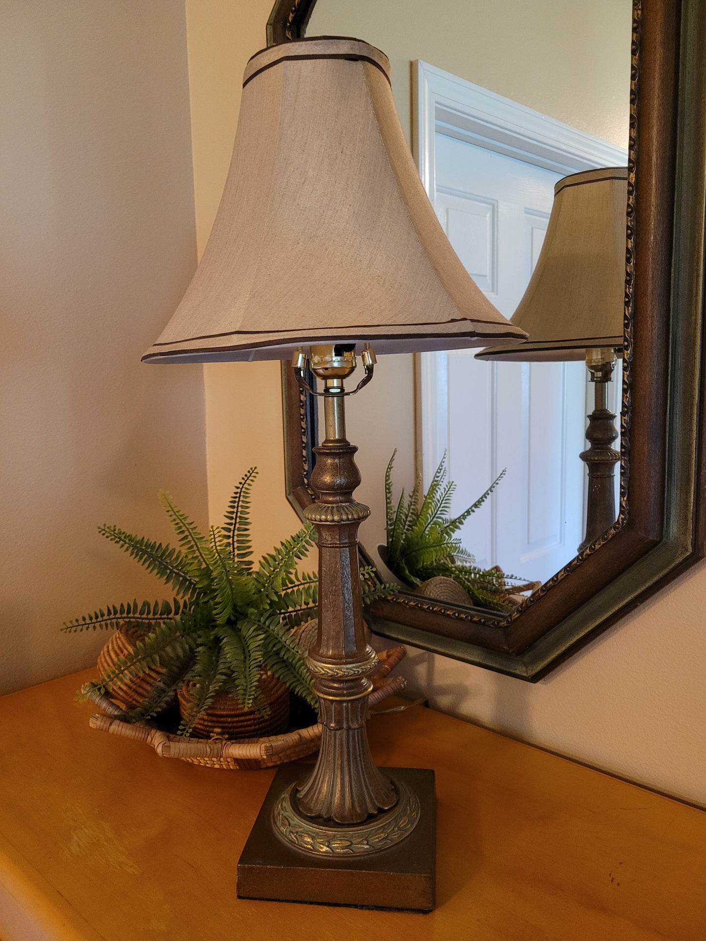 Vintage Brass Pillar Lamp
