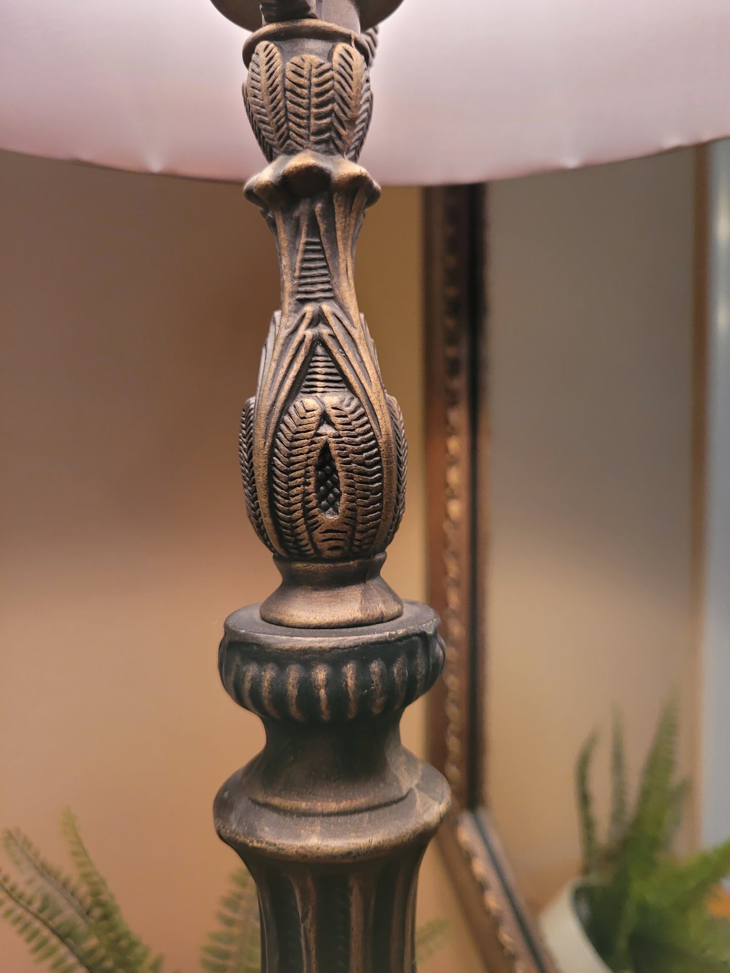 Vintage Cast Metal Candlestick Lamp