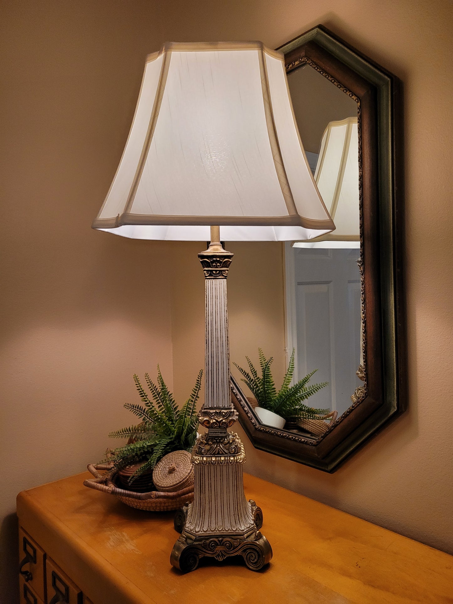 Vintage Brass Pillar Lamp
