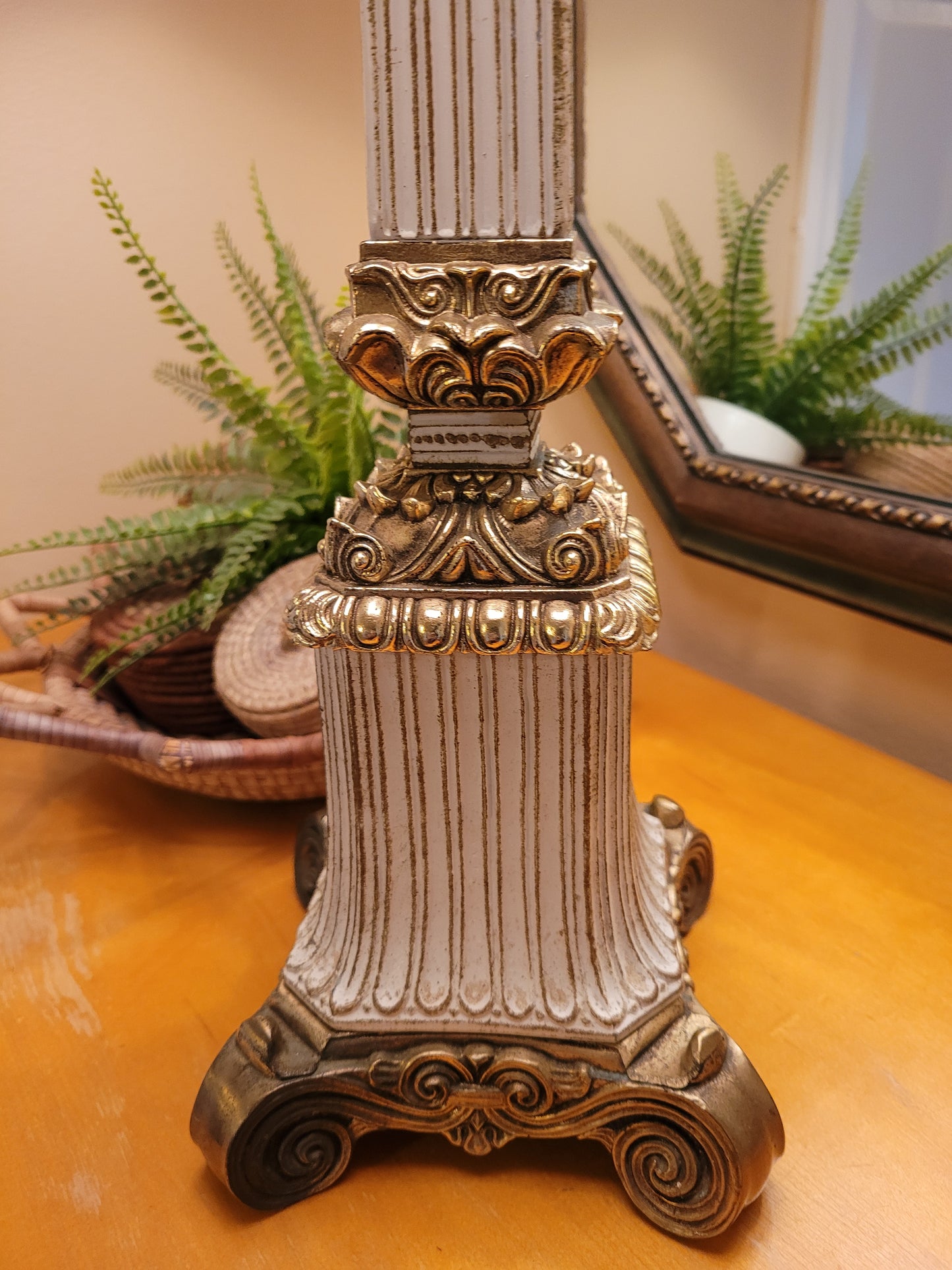 Vintage Brass Pillar Lamp