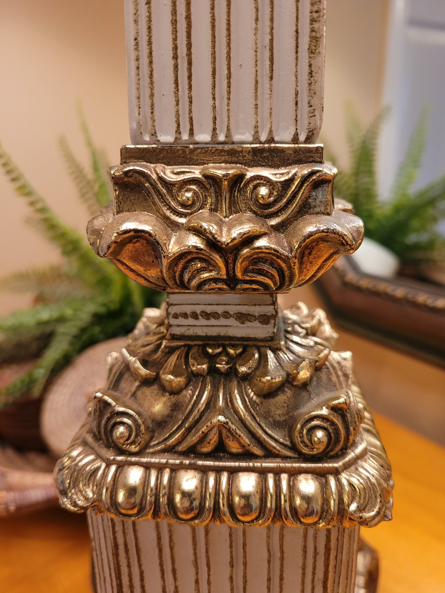 Vintage Brass Pillar Lamp