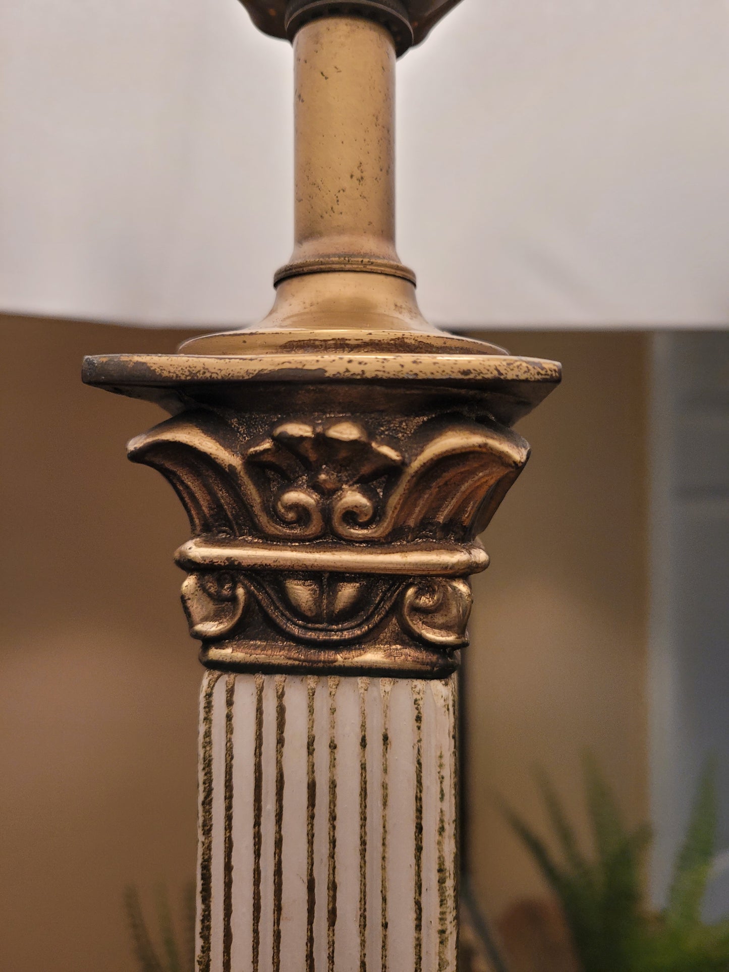 Vintage Brass Pillar Lamp