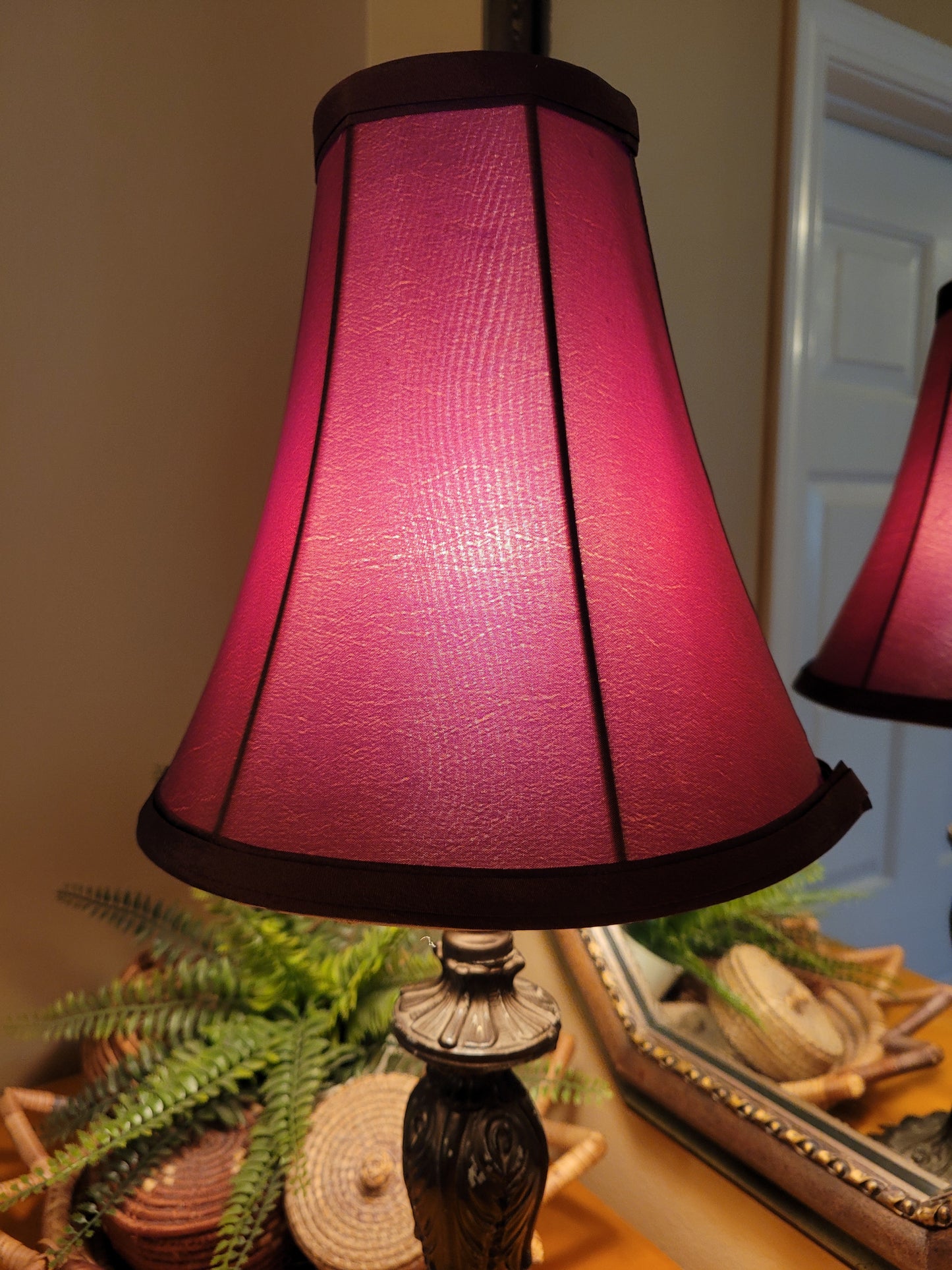 Vintage Cast Metal Lamp with Empire Shade