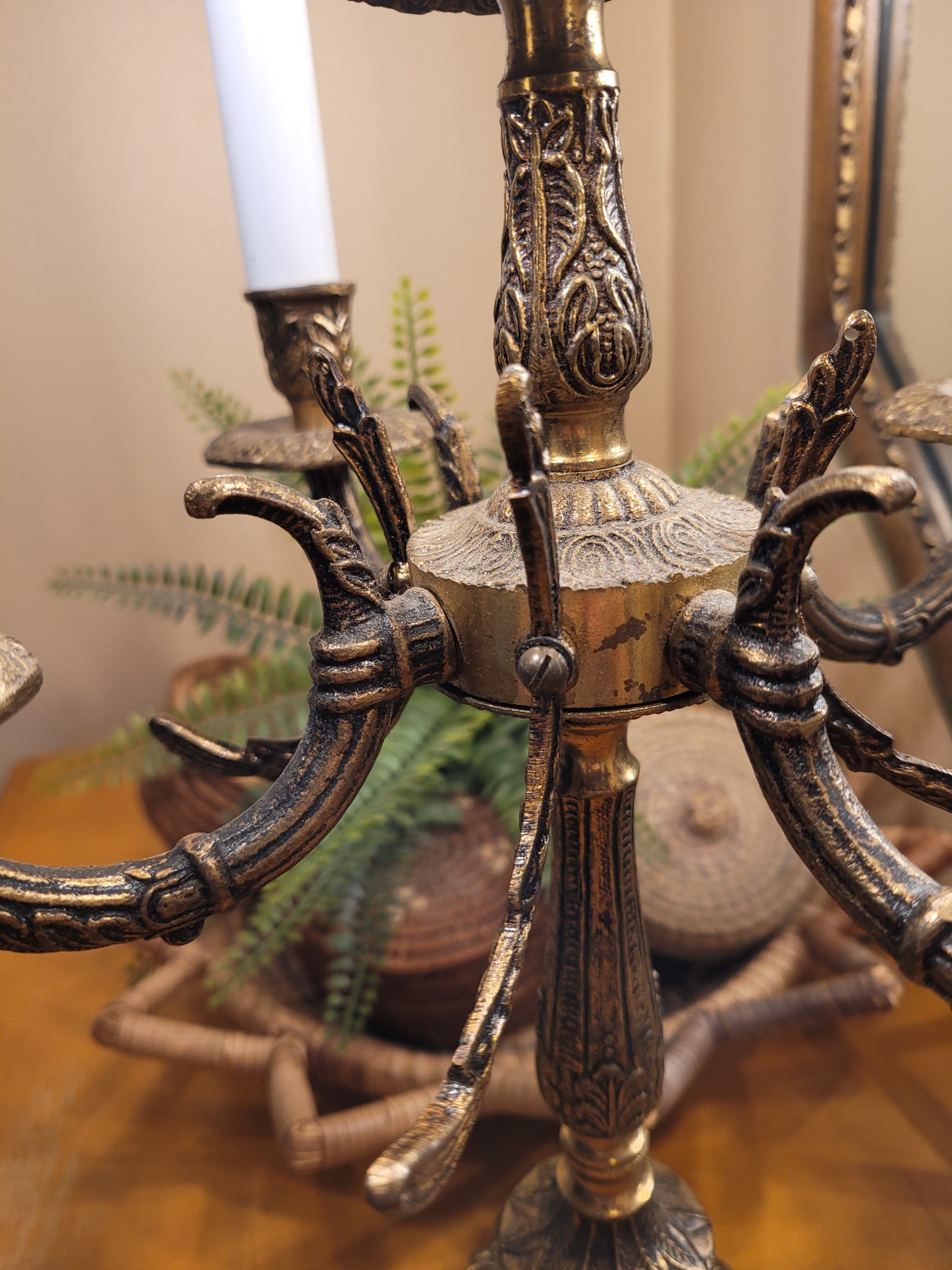 Vintage Brass Candelabra Lamp