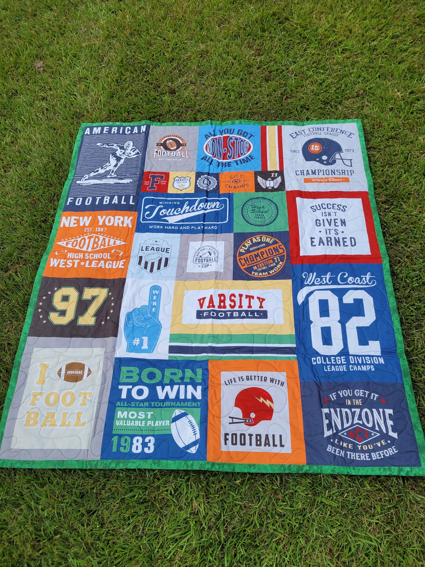 Handmade Football Themed Stadium Blanket
