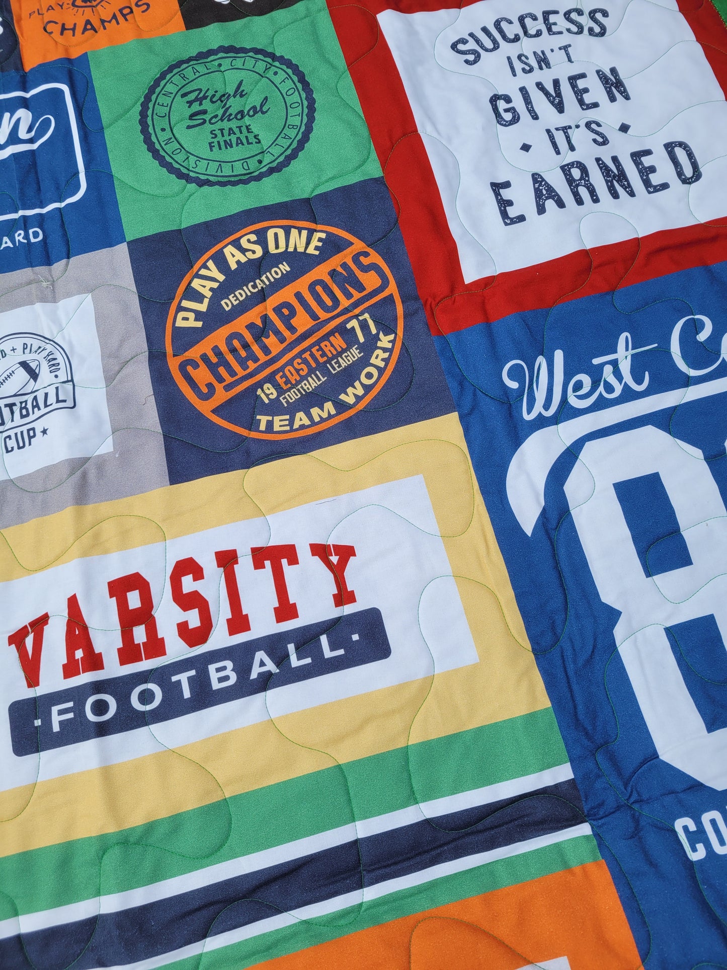 Handmade Football Themed Stadium Blanket