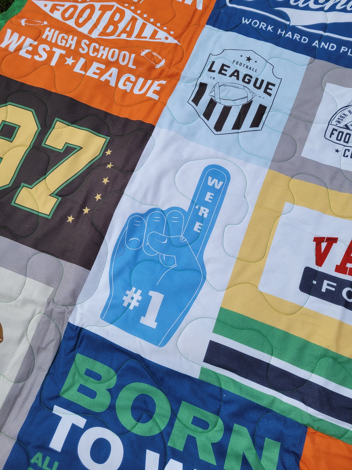 Handmade Football Themed Stadium Blanket