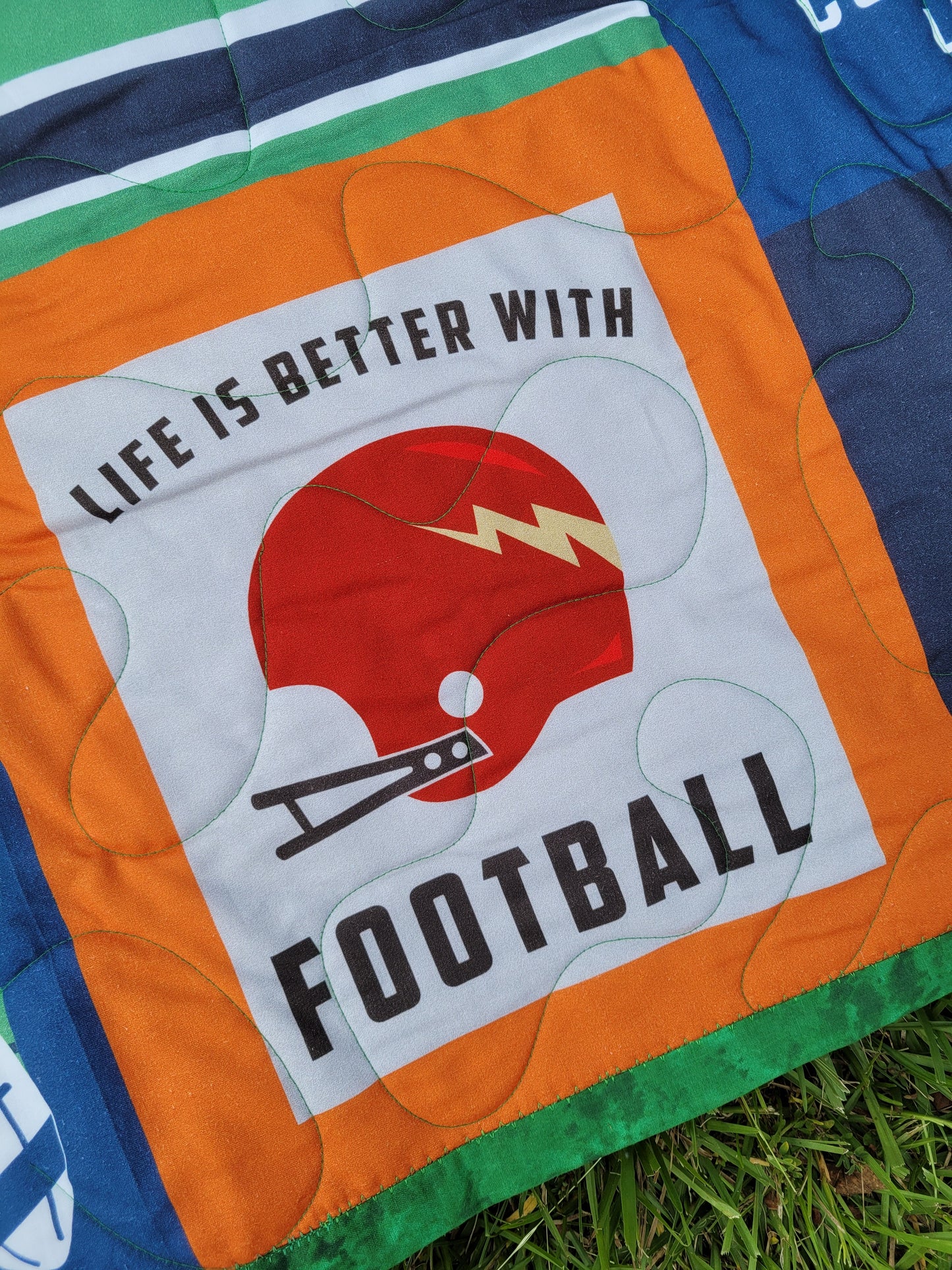 Handmade Football Themed Stadium Blanket