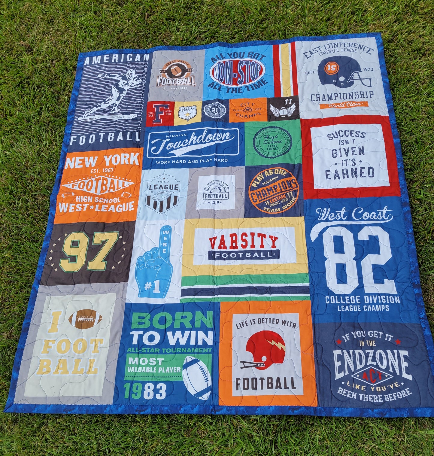 Handmade Football Themed Stadium Blanket