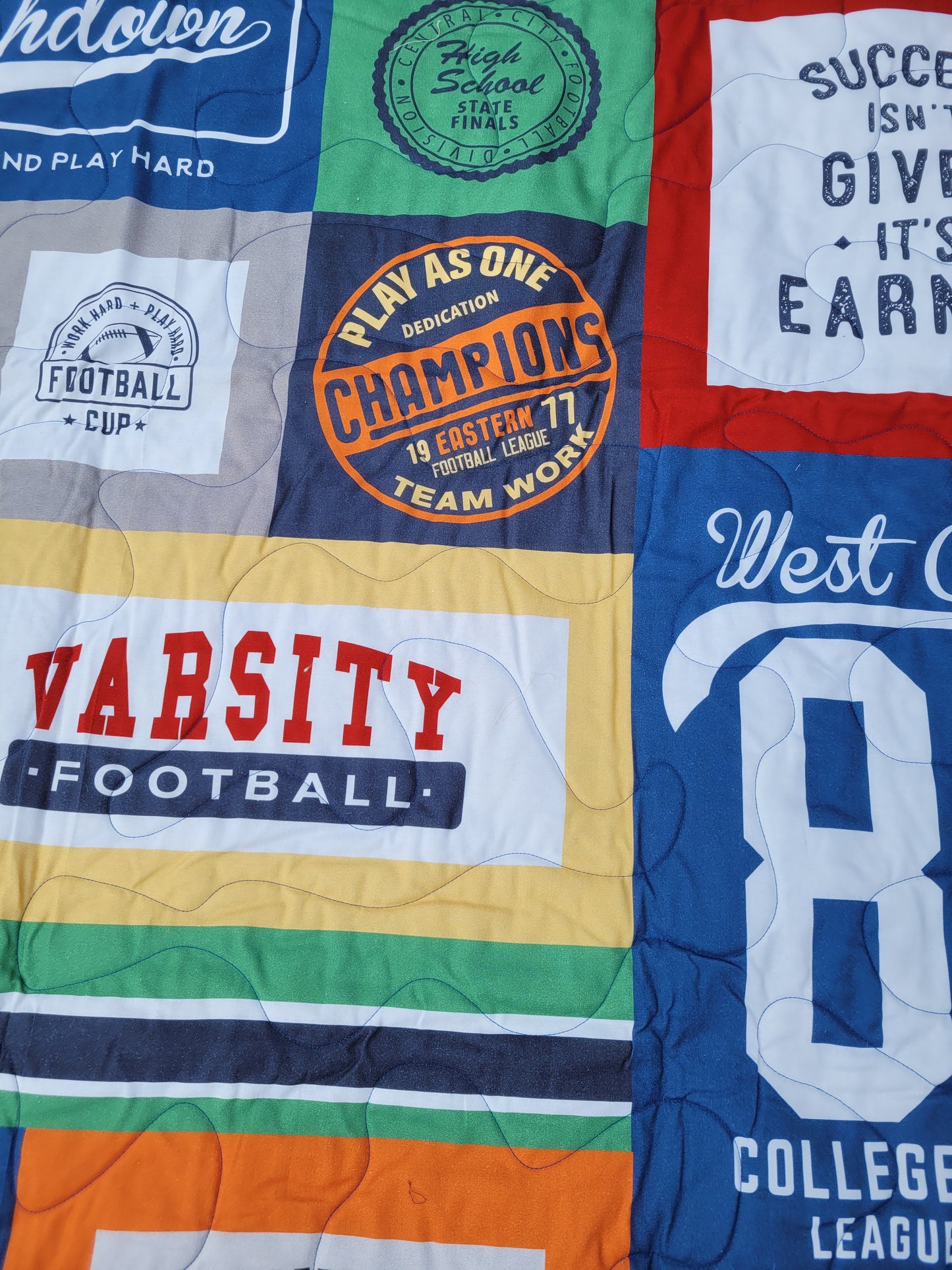 Handmade Football Themed Stadium Blanket