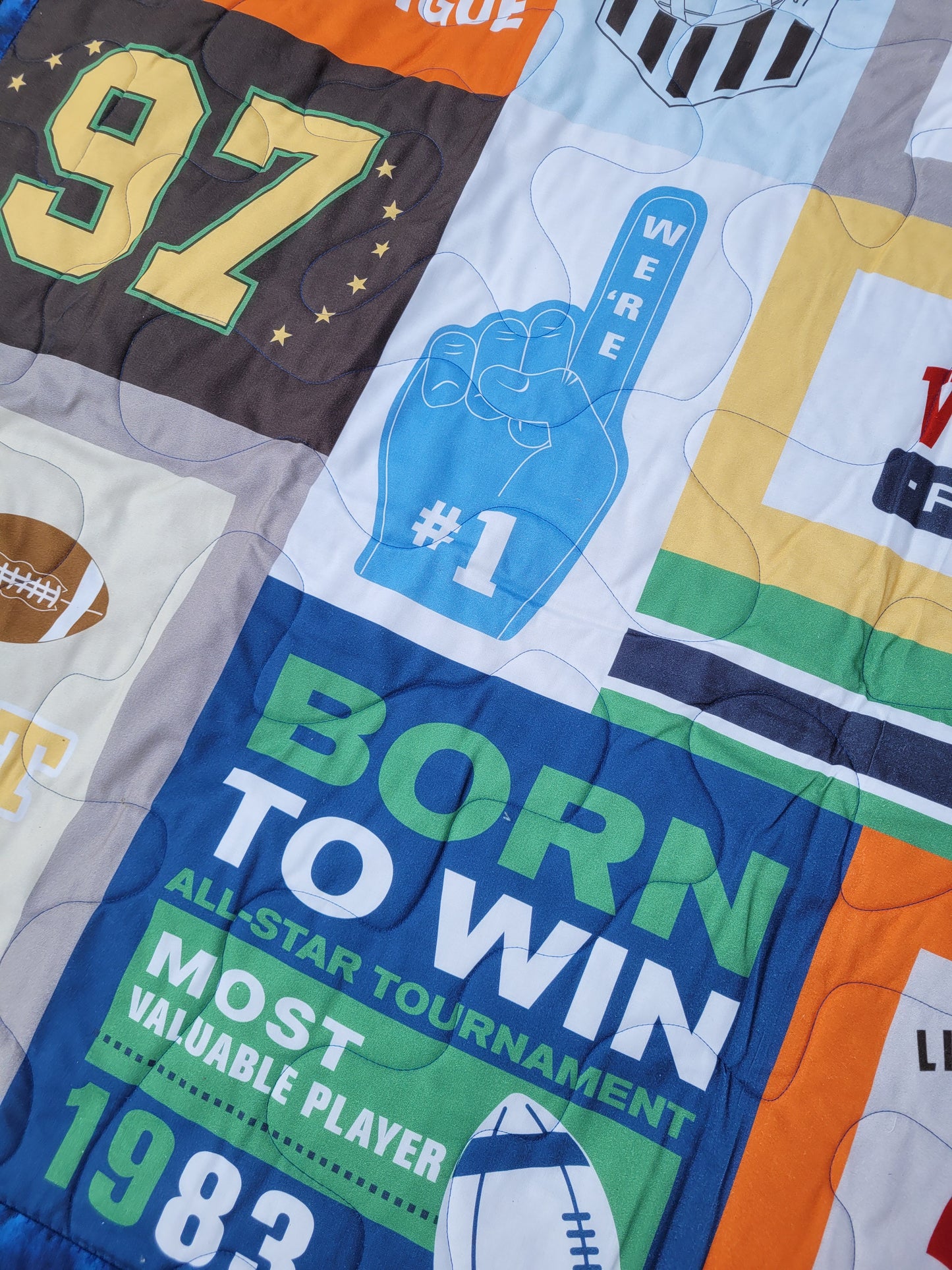 Handmade Football Themed Stadium Blanket