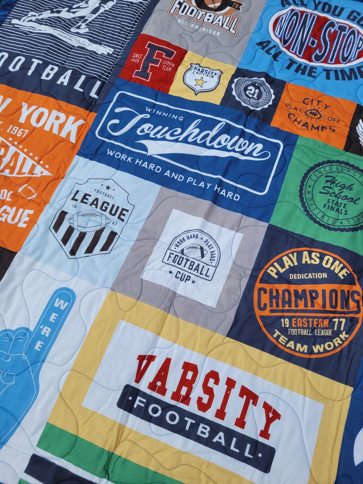 Handmade Football Themed Stadium Blanket