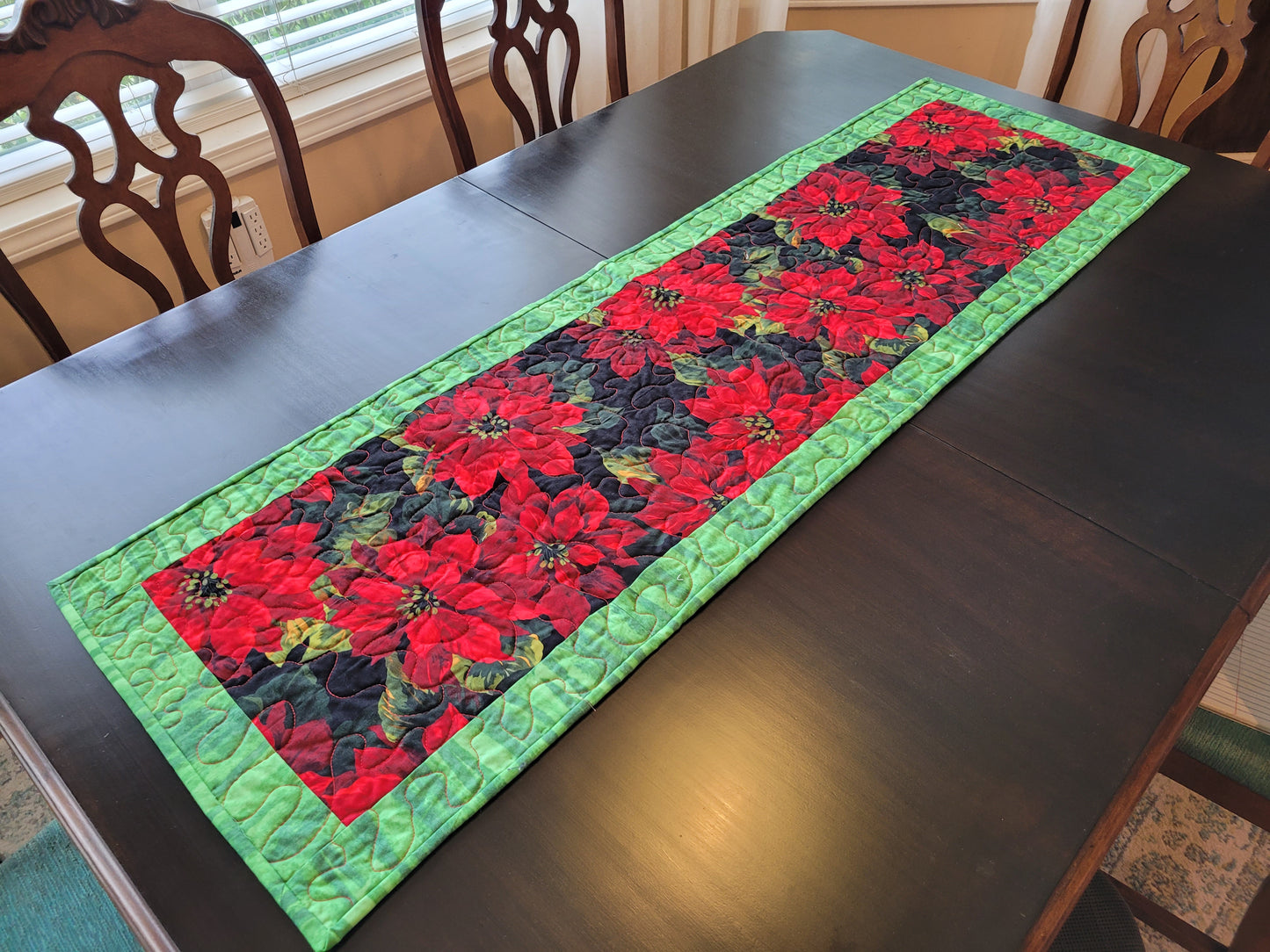 Handmade Poinsettia Table Runner