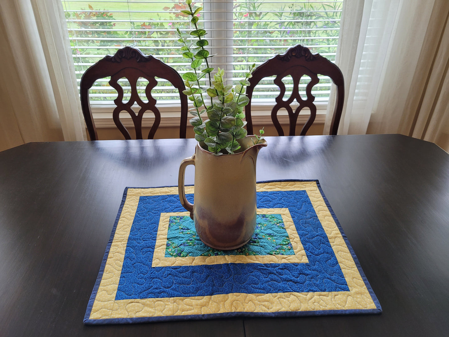 Handmade Blue & Yellow Table Topper