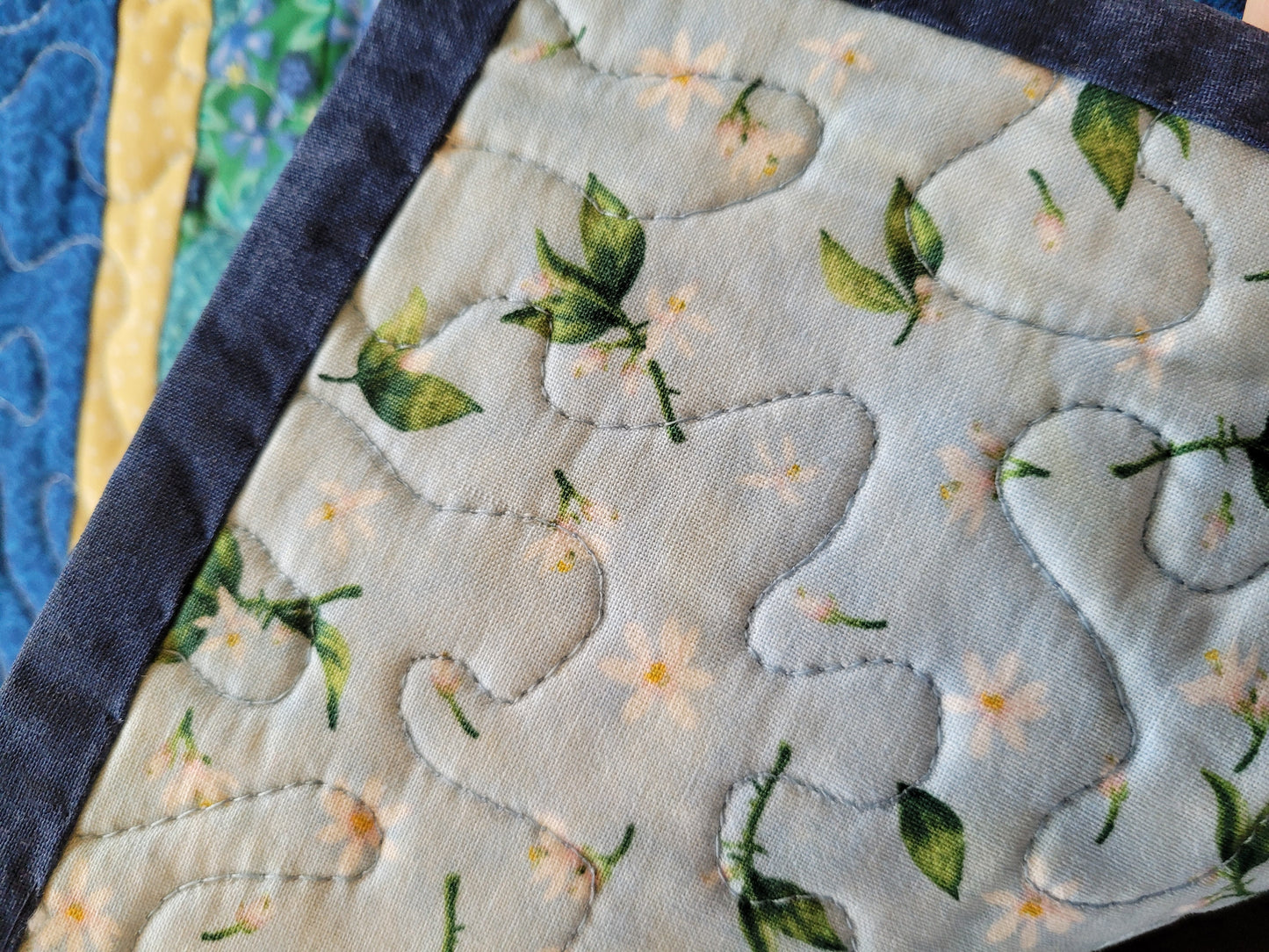 Handmade Blue & Yellow Table Topper