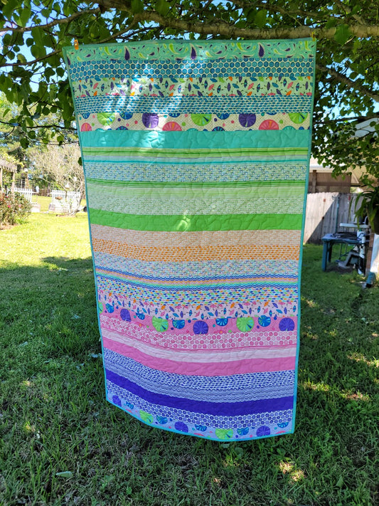 Handmade Striped Baby Quilt