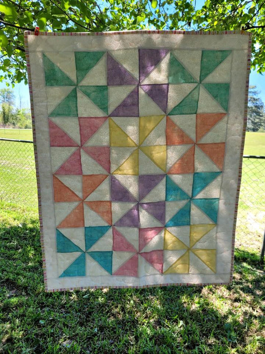 Handmade Pinwheel Baby Quilt