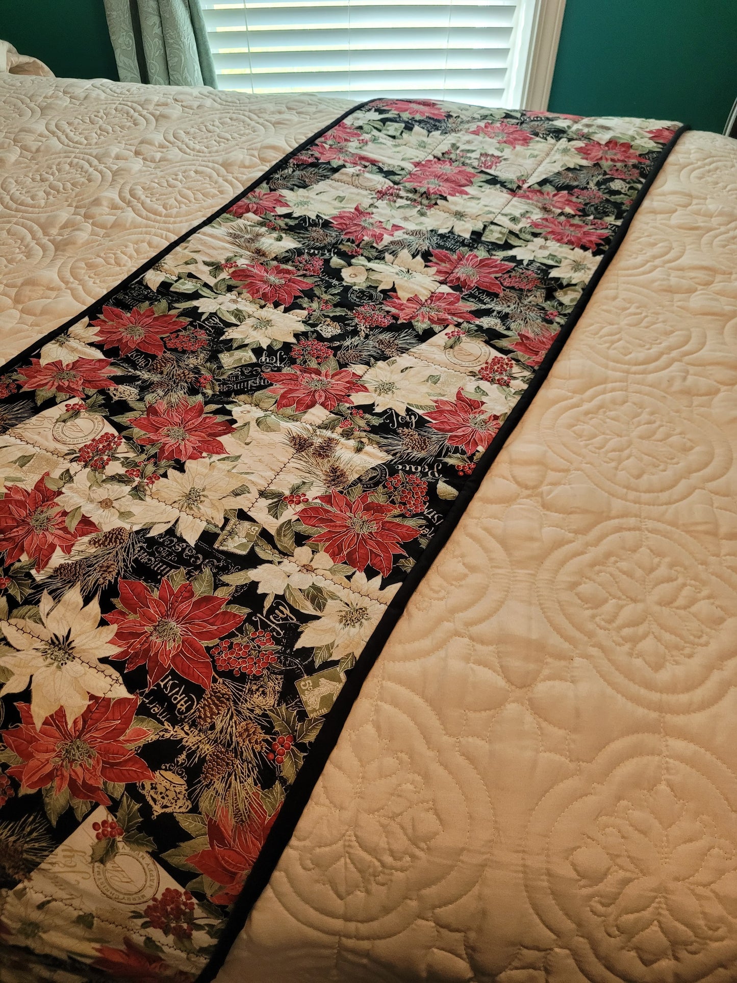 Poinsettia Bed Scarf/Runner