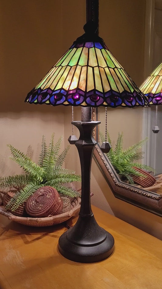Vintage Stained Glass Lamp