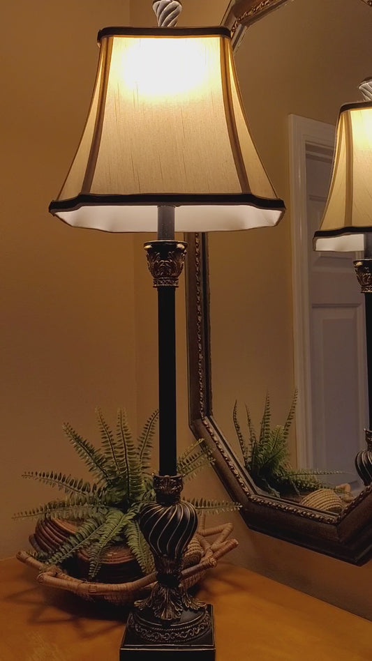 Vintage Candlestick Lamp with Gilding