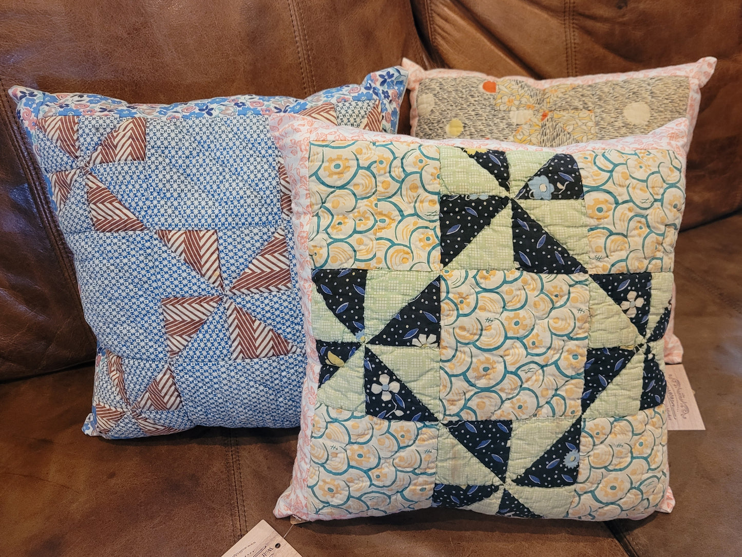 Assorted Vintage Quilt Block Pillows