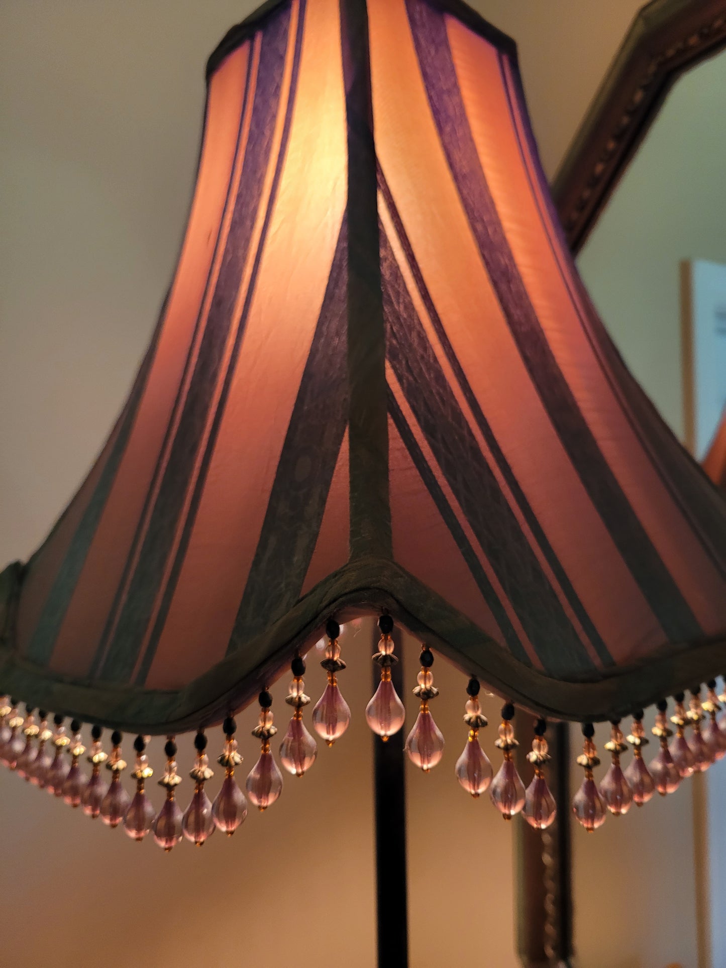 Vintage Amber Glass Console Lamp