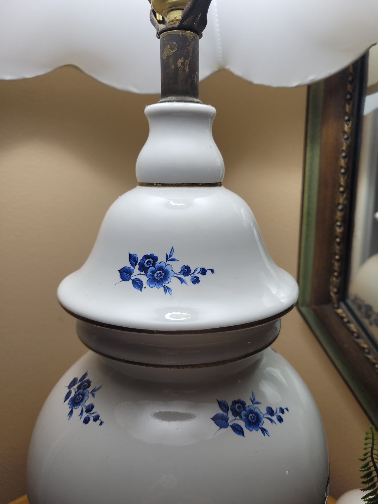 Vintage Blue and White Lamp