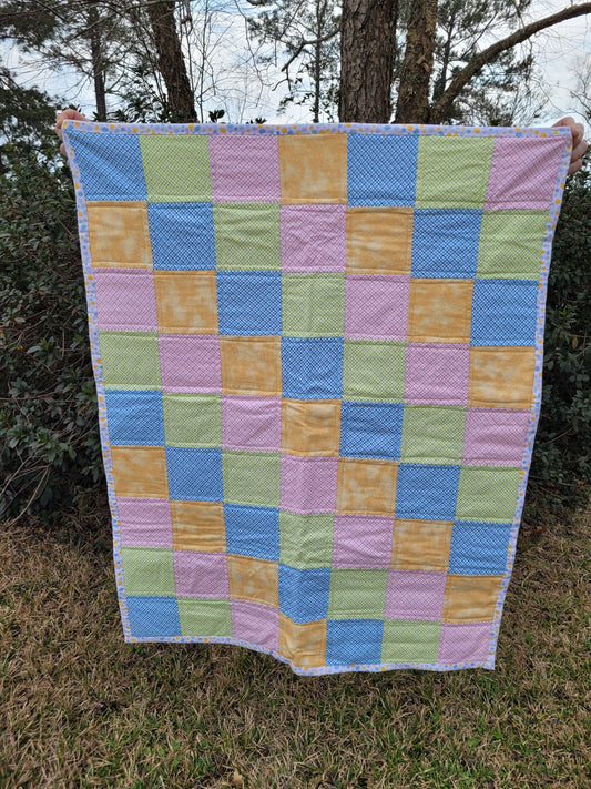Flannel Patchwork Baby Quilt