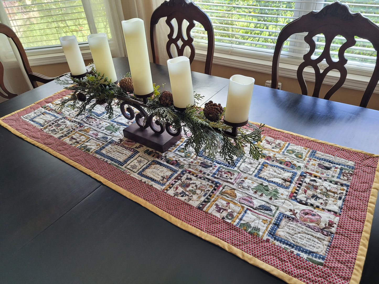 Handmade Folk Art Christmas Table Runner