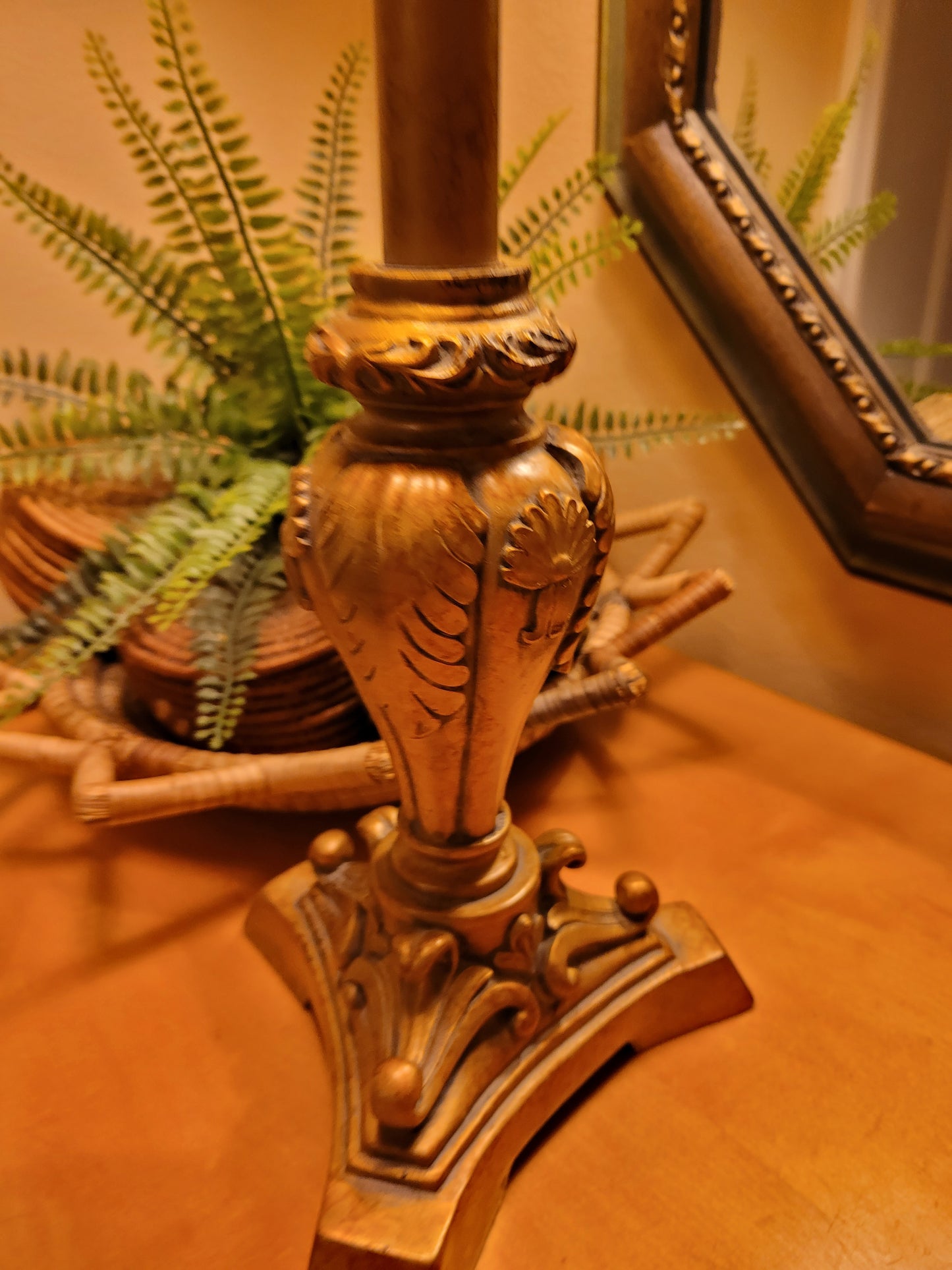 Vintage Candlestick Console Lamp