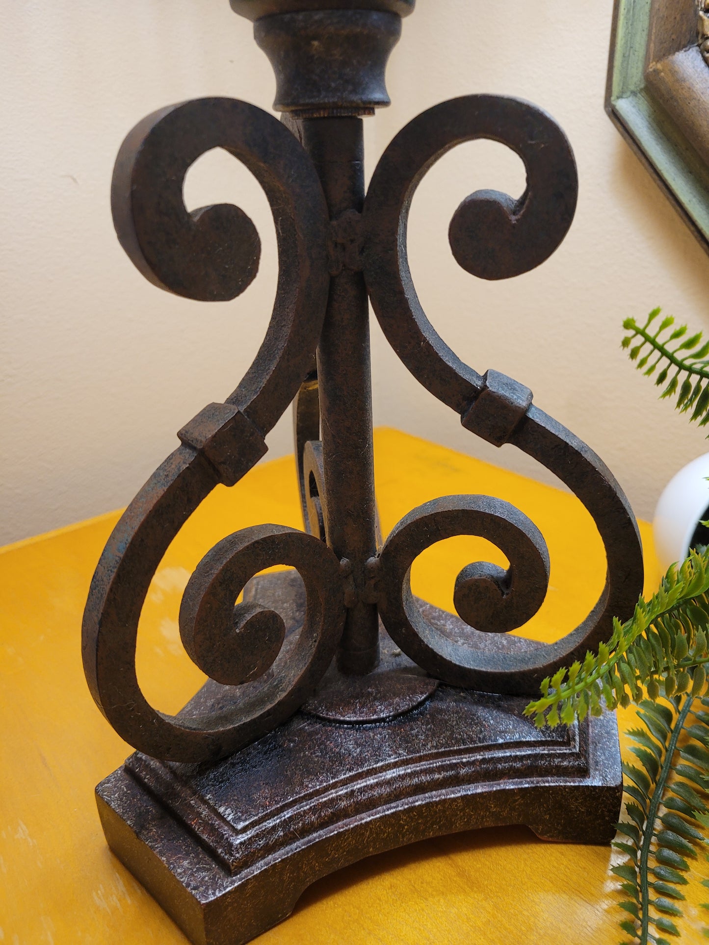 Vintage Table Lamp with Brocade Shade