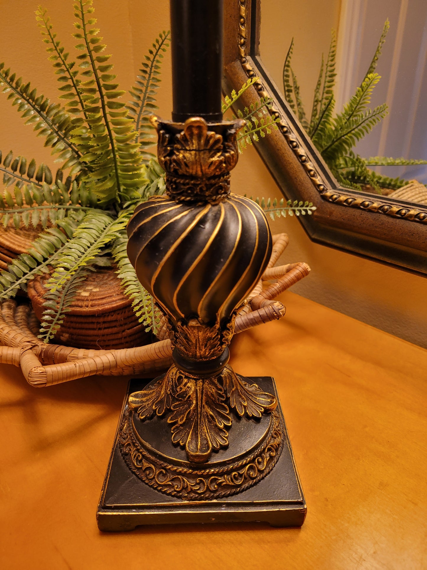 Vintage Candlestick Lamp with Gilding