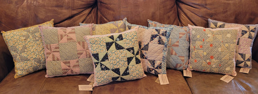 Assorted Vintage Quilt Block Pillows